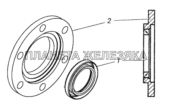 Крышка подшипника с манжетой сборе КамАЗ-6520 (Euro-2, 3)